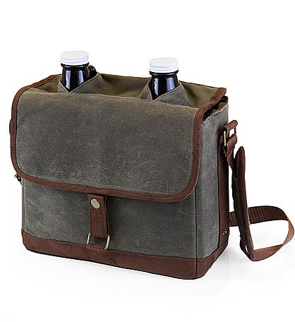 Insulated Double Growler Tote with Glass Growlers